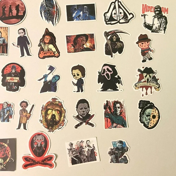 Lot of 51 Assorted Slasher Movie Stickers Halloween Scream Jason Freddy - Picture 14 of 16